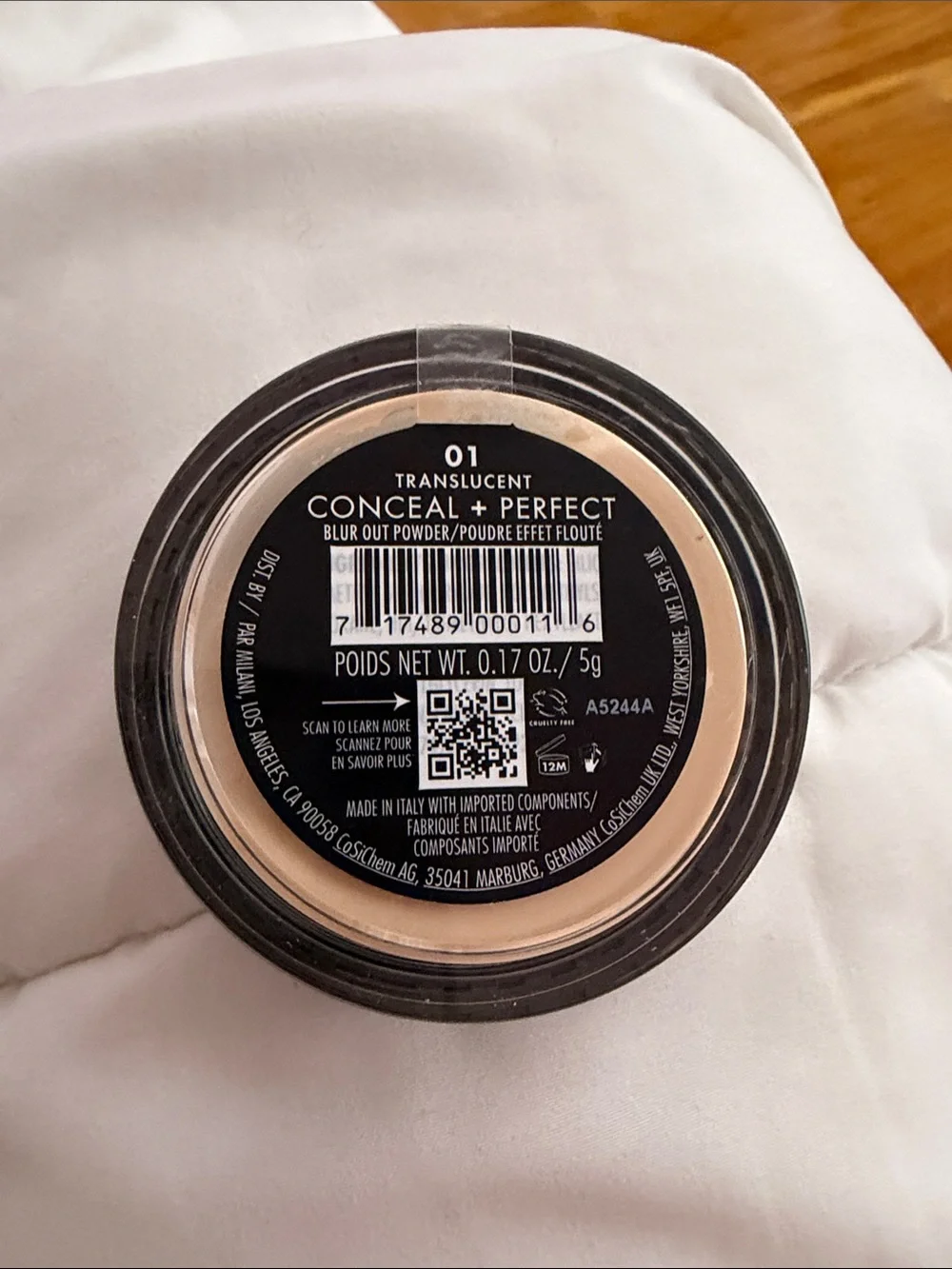Milani Conceal + Perfect Blur Out Powder 01 Translucent NEW